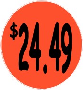 "$24.49" Price Sticker / Labels with 500 large 1-1/8" Round (Red) labels per roll from $5.59* EA in 5 Pack.