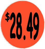 "$28.49" Price Sticker / Labels with 500 large 1-1/8" Round (Red) labels per roll from $5.59* EA in 5 Pack.