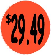 "$29.49" Price Sticker / Labels with 500 large 1-1/8" Round (Red) labels per roll from $5.59* EA in 5 Pack.