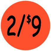 "2/$9" Price Sticker / Labels with 500 large 1-1/8" Round (Red) labels per roll from $5.59* EA in 5 Pack.