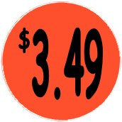 "$3.49" Price Sticker / Labels with 500 large 1-1/8" Round (Red) labels  per roll from $5.59* EA in 5 Pack.