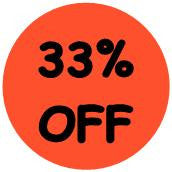"33% OFF" Price-Store Sticker / Labels with 500 large 1-1/8" Round (Red) labels per roll from $5.59* EA in 5 Pack.