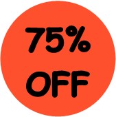 "75% OFF" Price-Store Sticker / Labels with 500 large 1-1/8" Round (Red) labels per roll from $5.59* EA in 5 Pack.