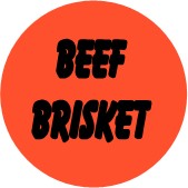 "BEEF BRISKET" Meat Sticker / Labels with 500 large 1-1/8" Round (Red) labels per roll from $5.59* EA in 5 Pack.